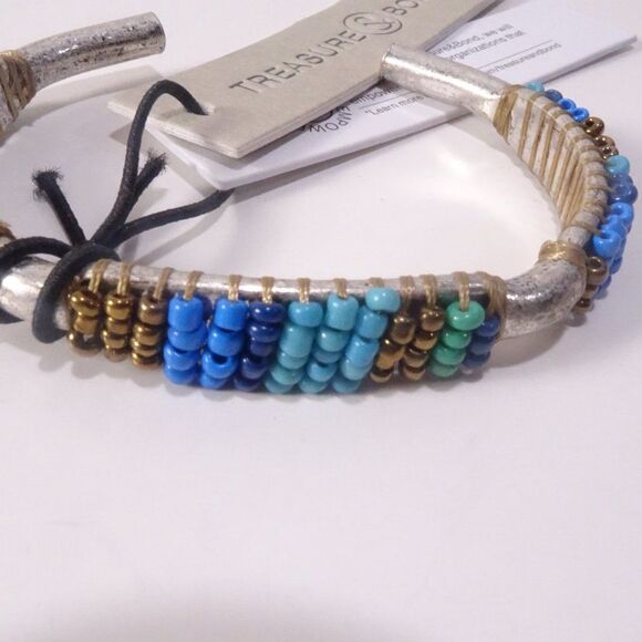 Nordstrom Treasure and bond Stone Choker Beaded Cuff Bracelet NWT 90 - Picture 5 of 9